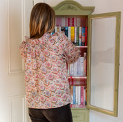 COTTON BLOCK PRINT BLOUSE - TAUPE