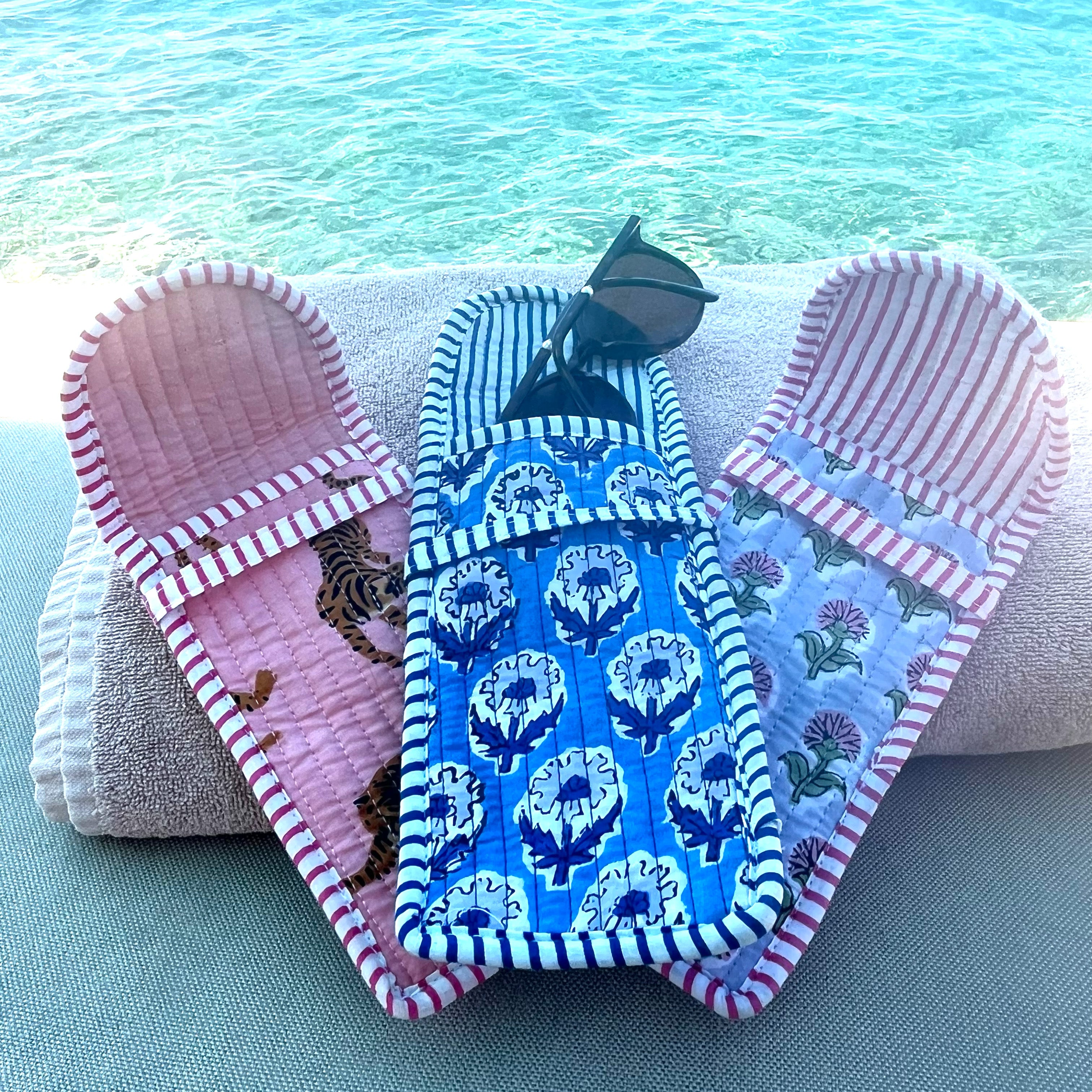 COTTON GLASSES CASE - PINK ELEPHANT