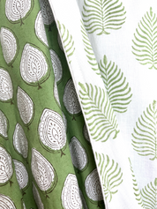 COTTON HOODED ROBE - GREEN LEAF