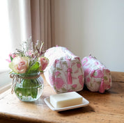 COTTON WASH BAG - PINK BUTTERCUP