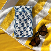 COTTON GLASSES CASE - BLUE BUTI