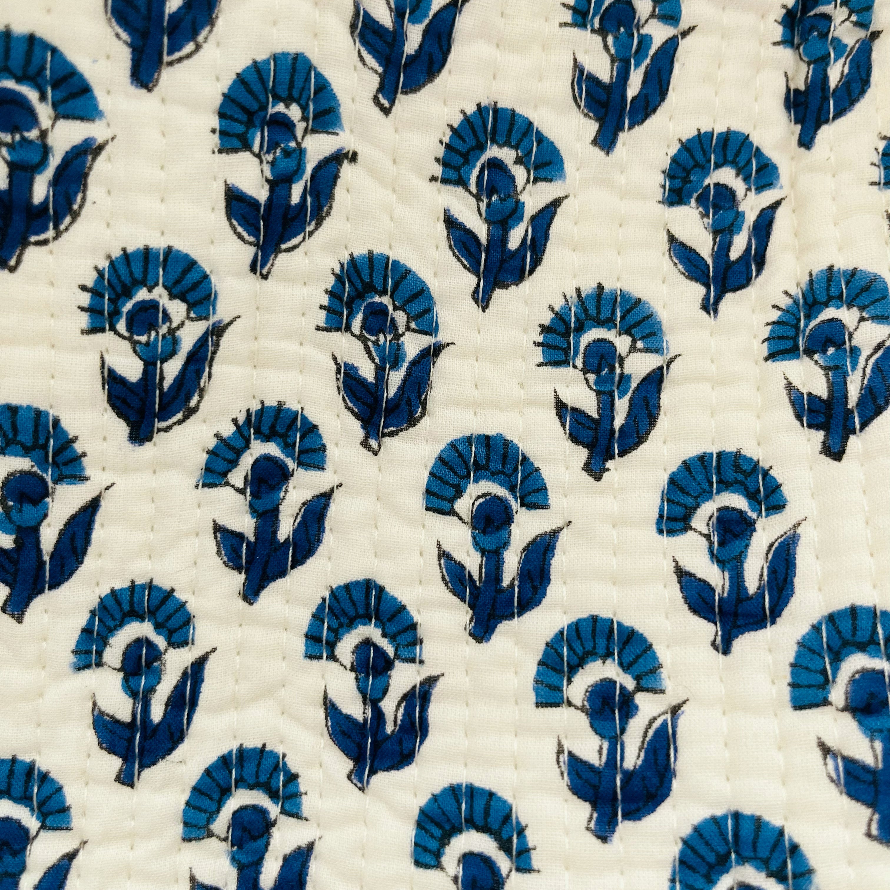 COTTON WASH BAG - BLUE BUTI
