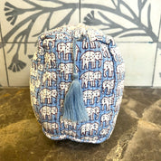 COTTON WASH BAG - BLUE ELEPHANT