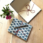 HAND MADE NOTEBOOK - BLUE FLOWER