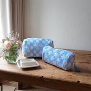 COTTON WASH BAG - BLUE LEAF