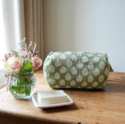 COTTON WASH BAG - GREEN LEAF