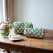 COTTON WASH BAG - GREEN LEAF