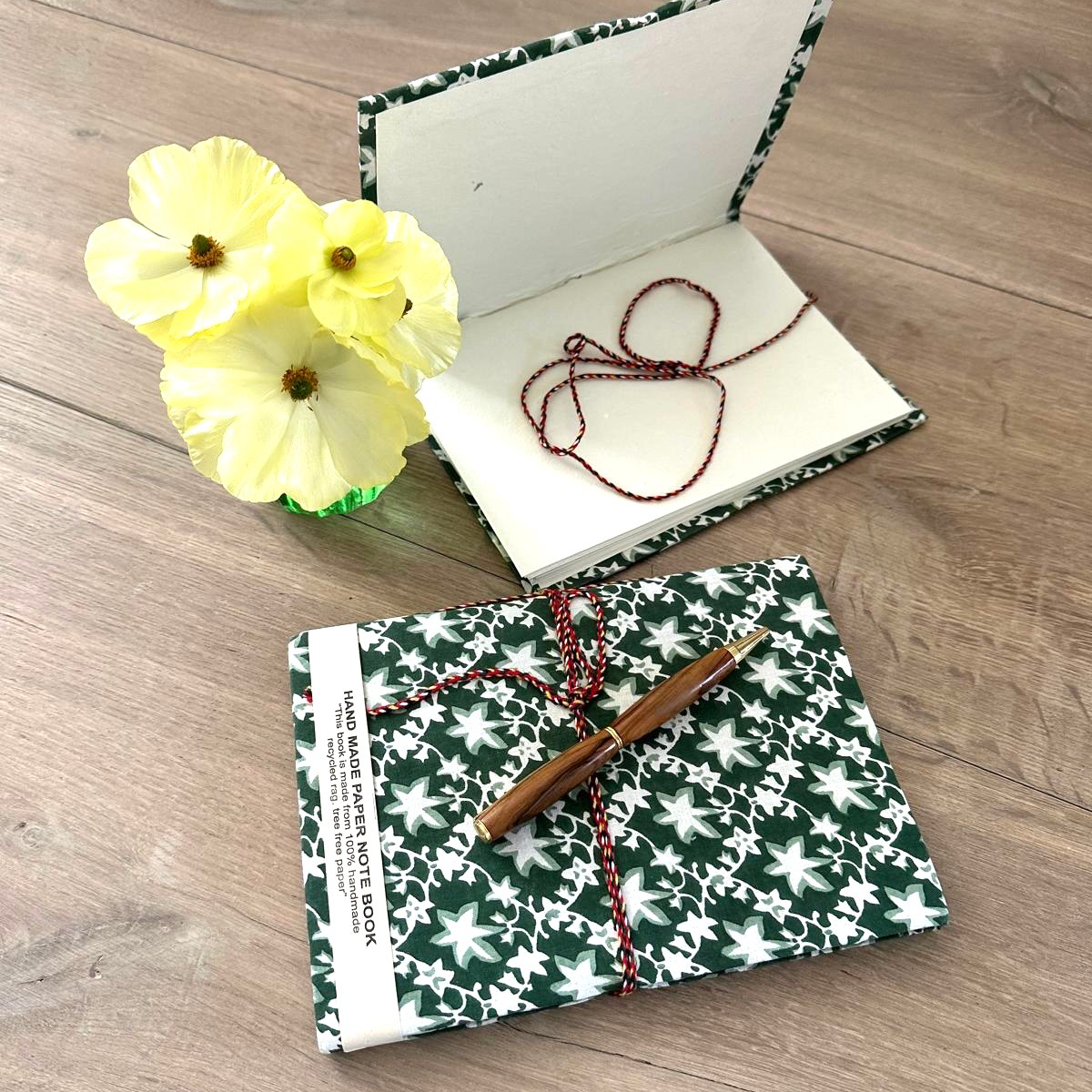 HAND MADE NOTEBOOK - GREEN STAR