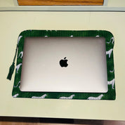 LAPTOP CASE - GREEN LEOPARD