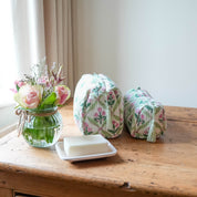 COTTON WASH BAG - PINK TRELLIS