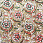 COTTON BLOCK PRINT BLOUSE - TAUPE