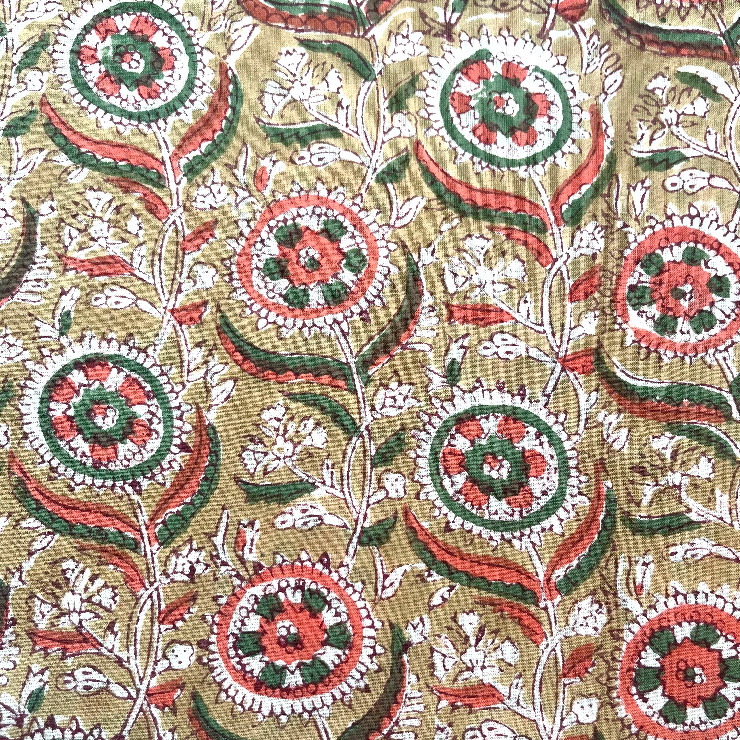 COTTON BLOCK PRINT BLOUSE - TAUPE