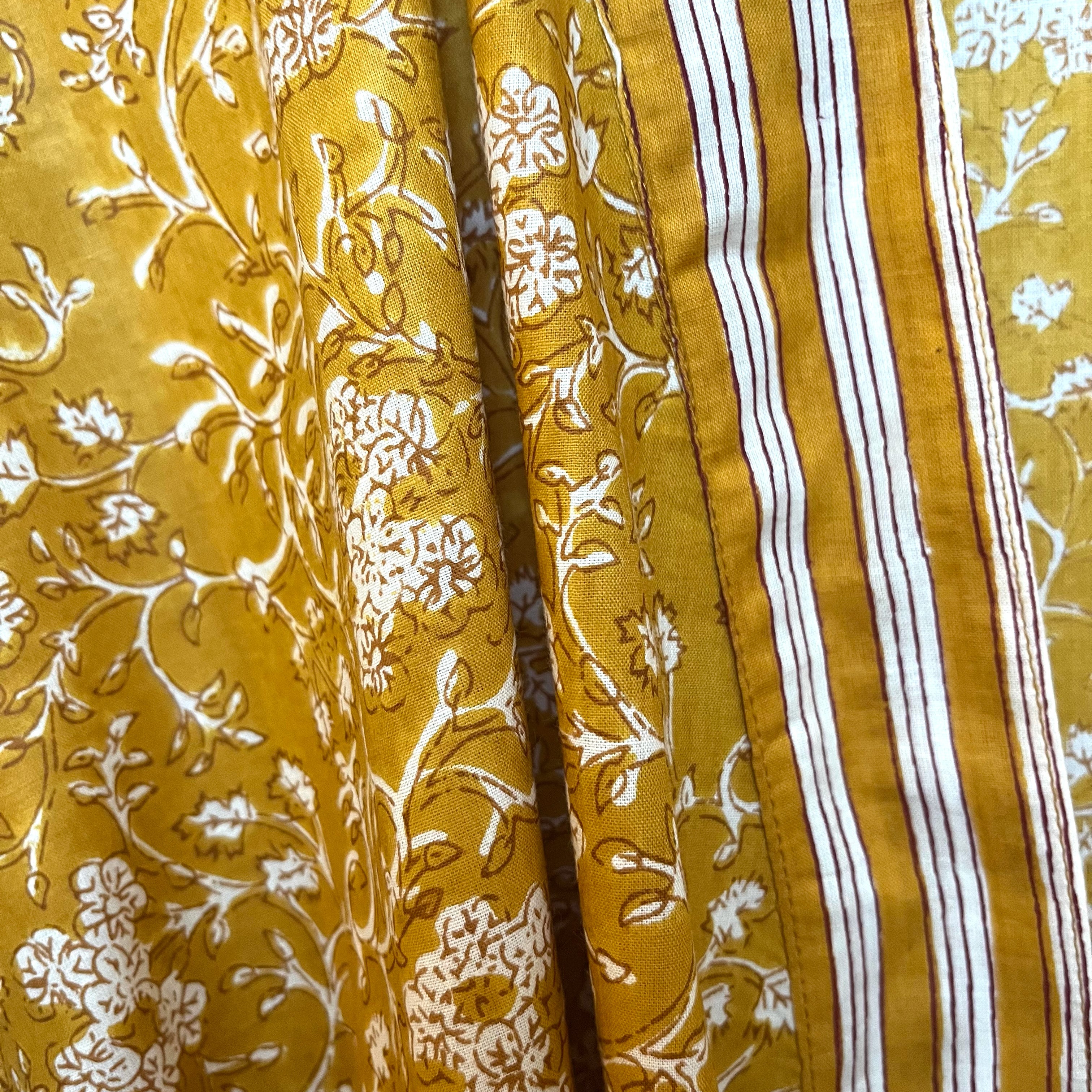 COTTON BLOCK PRINT KIMONO - TURMERIC