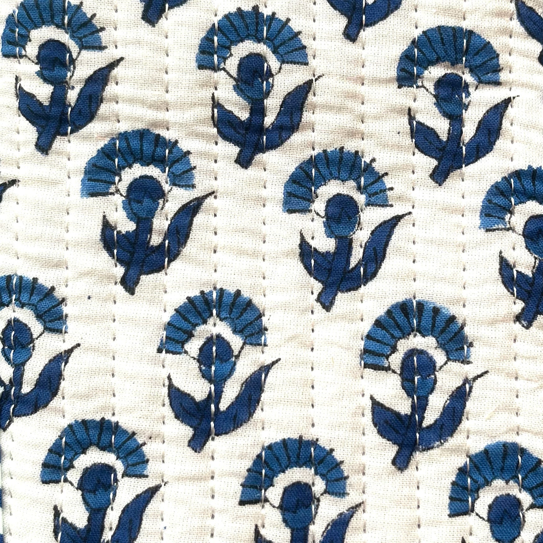 COTTON GLASSES CASE - BLUE BUTI