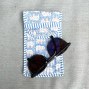 COTTON GLASSES CASE - BLUE ELEPHANT