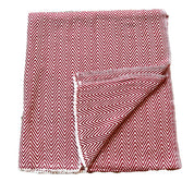 WOOL BLEND BLANKET - BURGUNDY