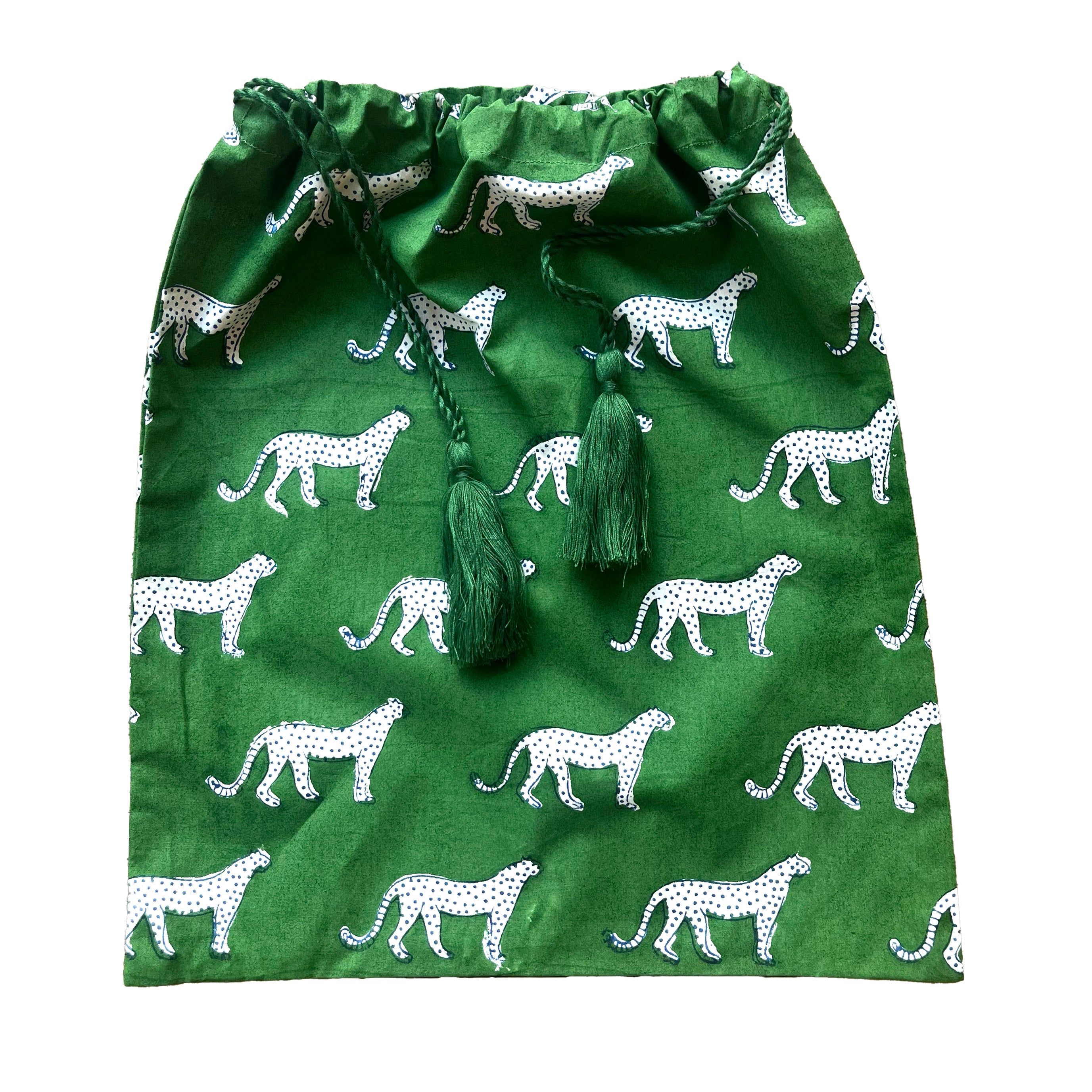 SIGNATURE COTTON ROBE - GREEN LEOPARD
