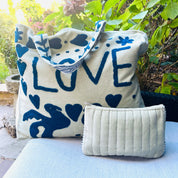 VELVET LOVE BAG- SAGE GREY AND BLUE