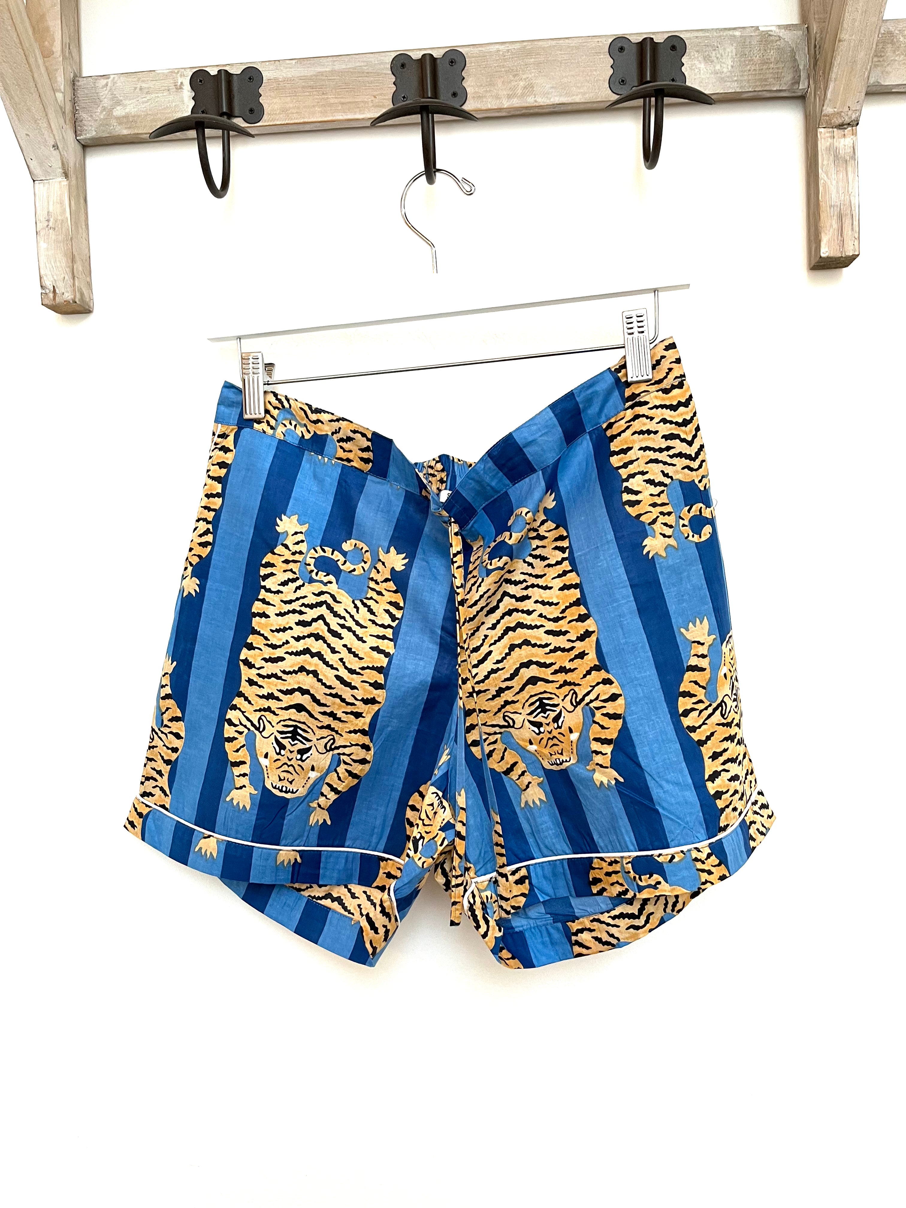 PYJAMA SHORTS - BLUE TIGER