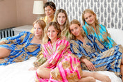 TIGER PRINT ROBE - MID BLUE