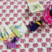 ORGANIC COTTON BABY QUILT - PINK ELEPHANT