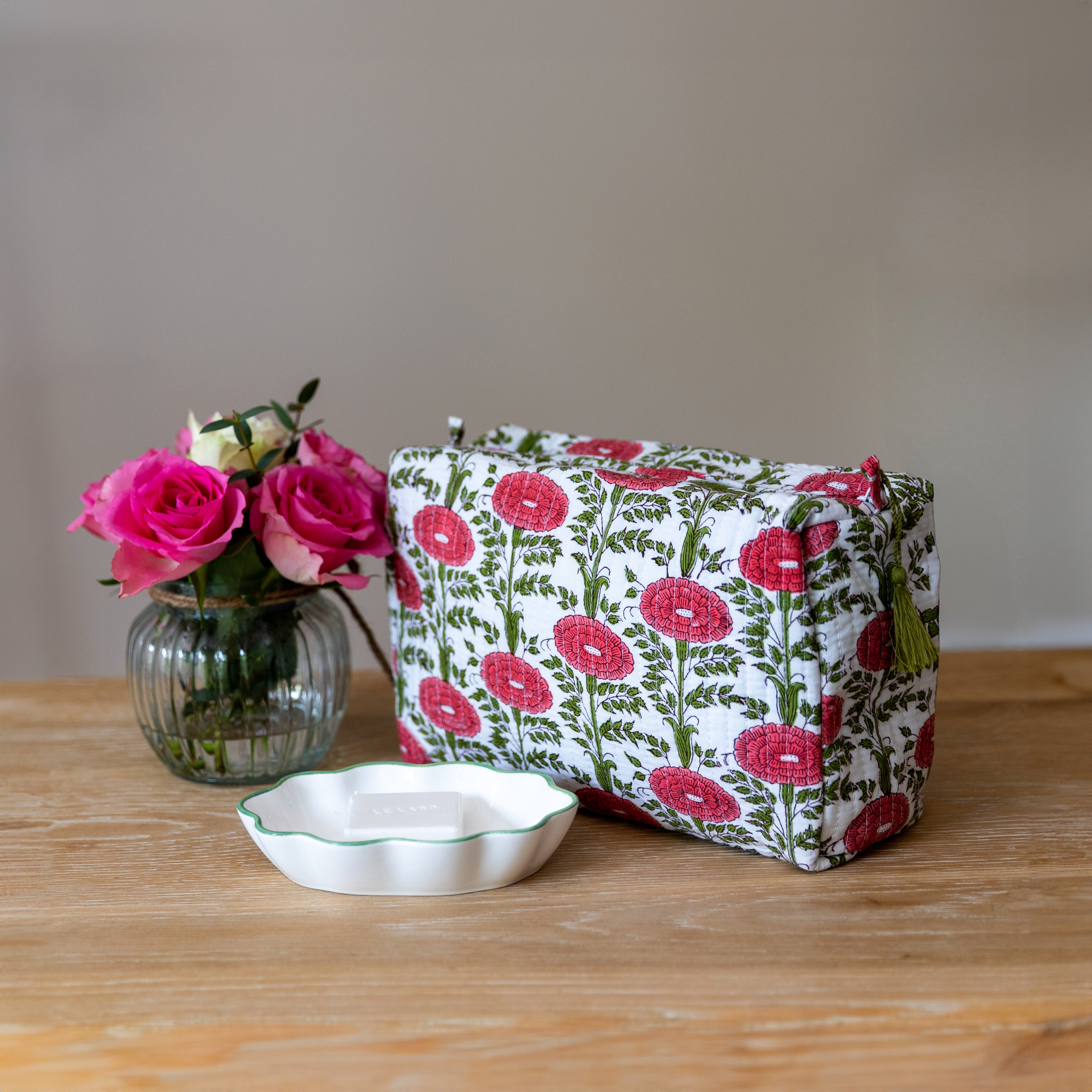 LARGE BATH BAG - PINK MARIGOLD