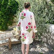 COTTON KAFTAN - RASPBERRY