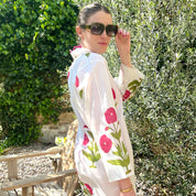 COTTON KAFTAN - RASPBERRY