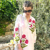 COTTON KAFTAN - RASPBERRY