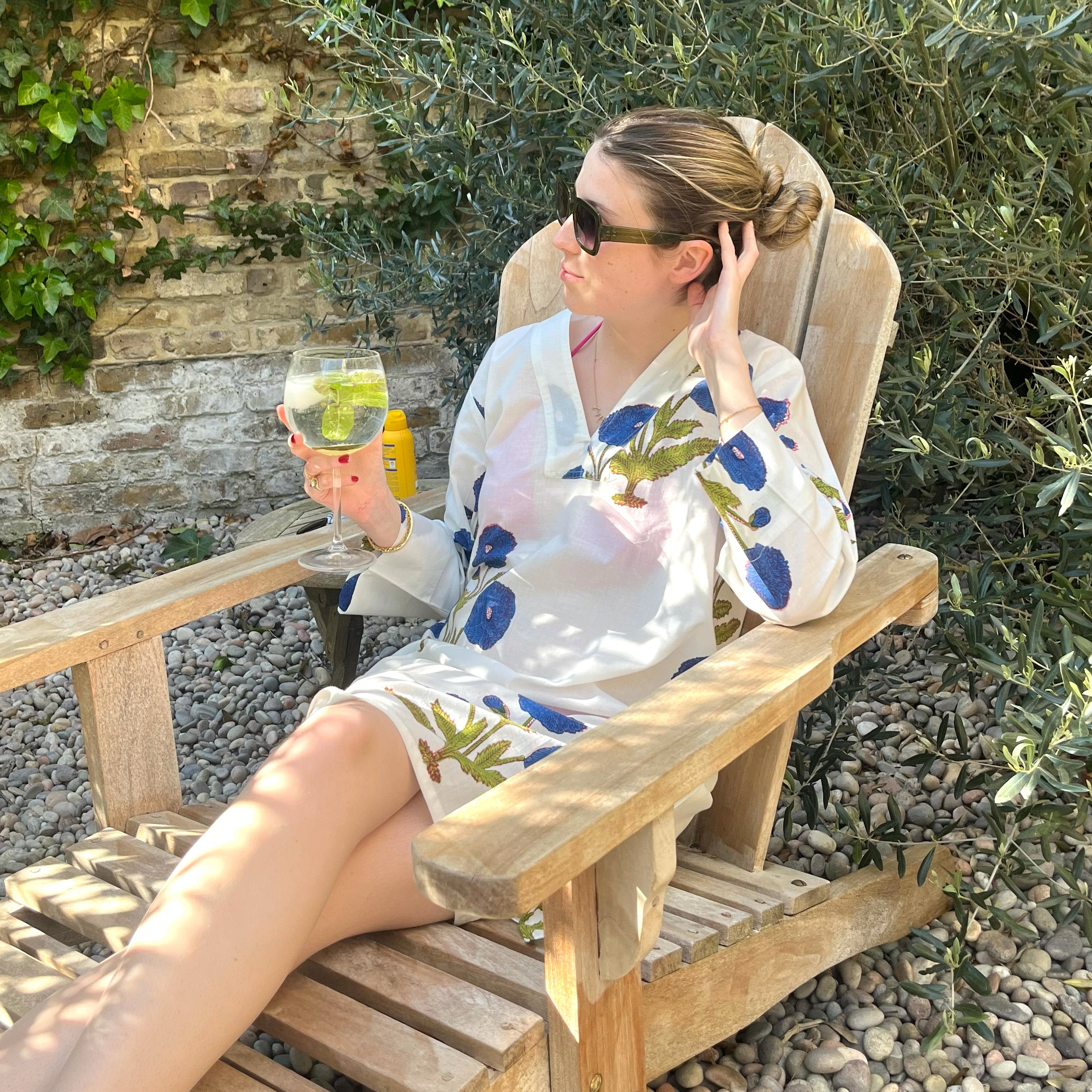 COTTON KAFTAN - ROYAL BLUE