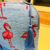 LAPTOP CASE - SKY BLUE AND PINK FLAMINGO