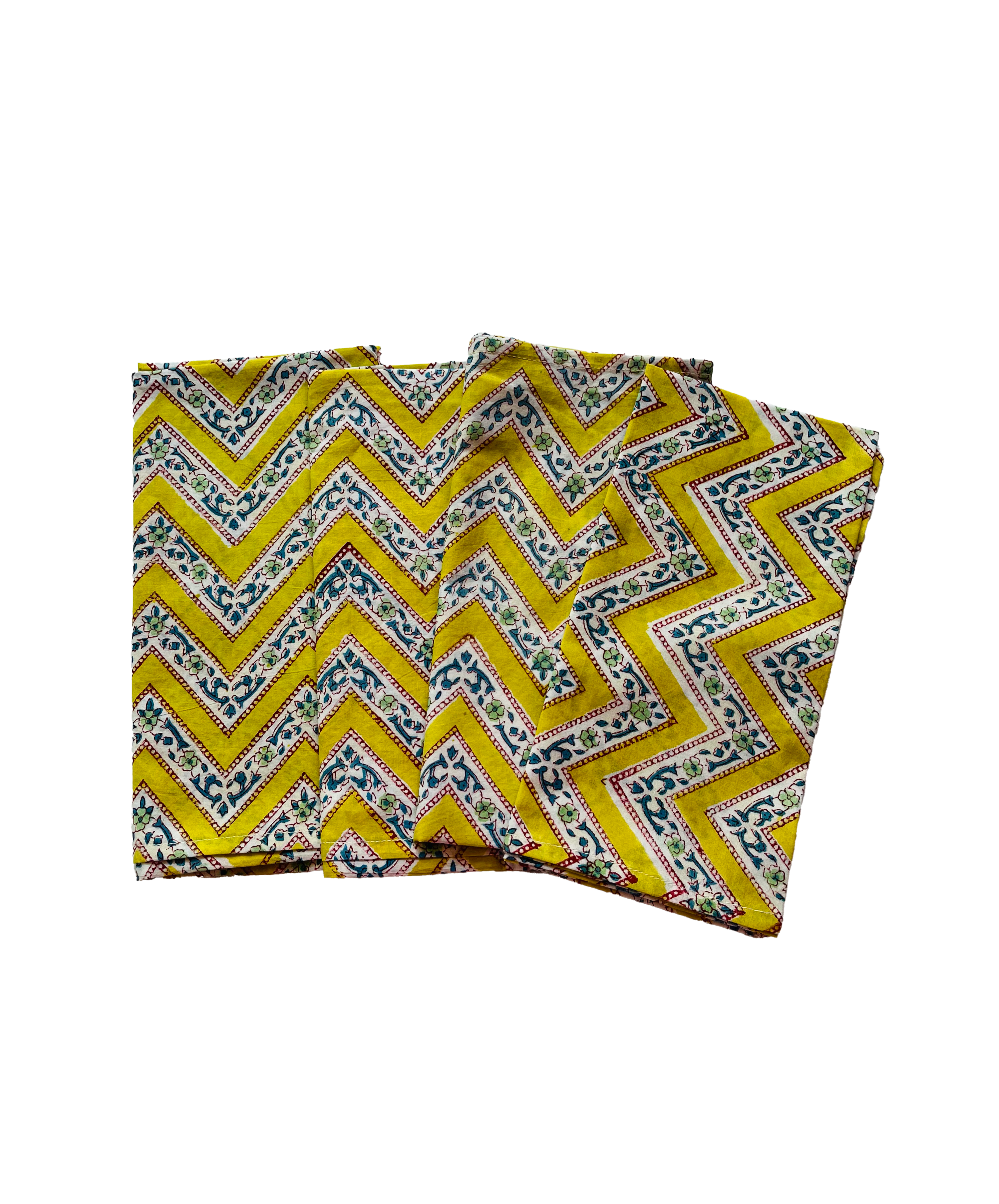 COTTON NAPKINS - YELLOW ZIGZAG