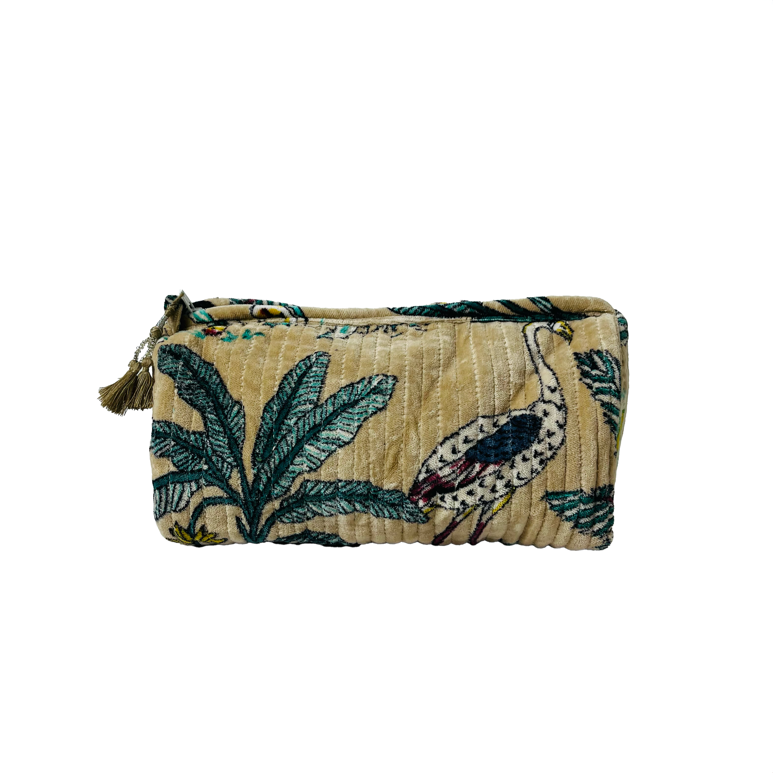 VELVET WASH BAG - BEIGE