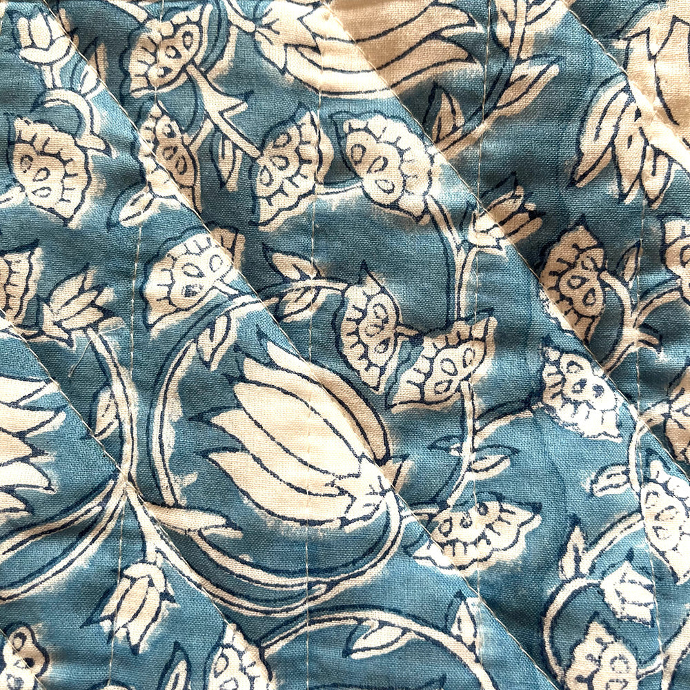 HOT WATER BOTTLE -  BLUE FLORAL