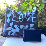 VELVET LOVE BAG- SAPPHIRE AND POWDER BLUE