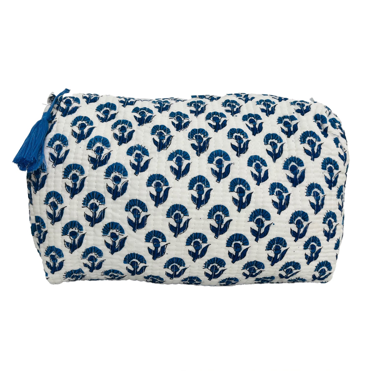 COTTON WASH BAG - BLUE BUTHI