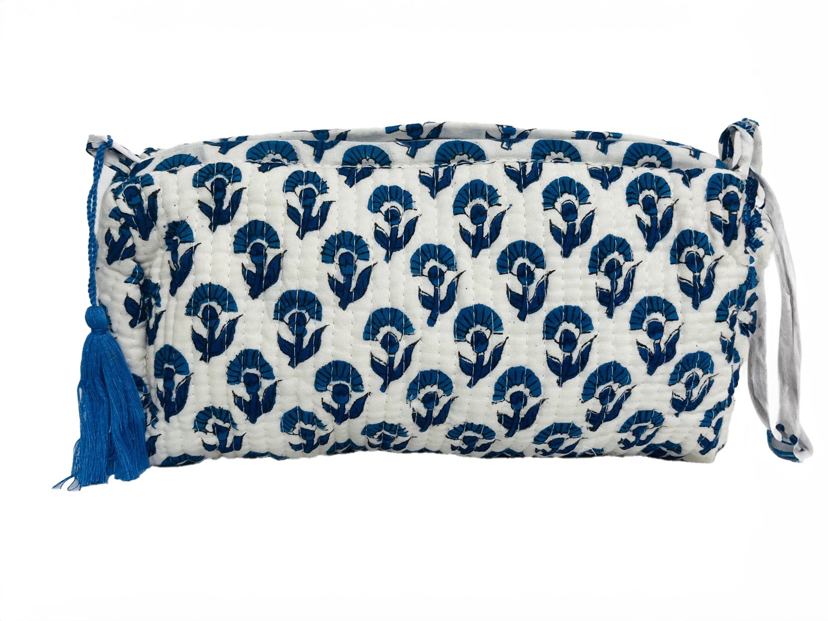 COTTON WASH BAG - BLUE BUTHI