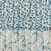 ORGANIC COTTON BABY QUILT - BLUE BOW