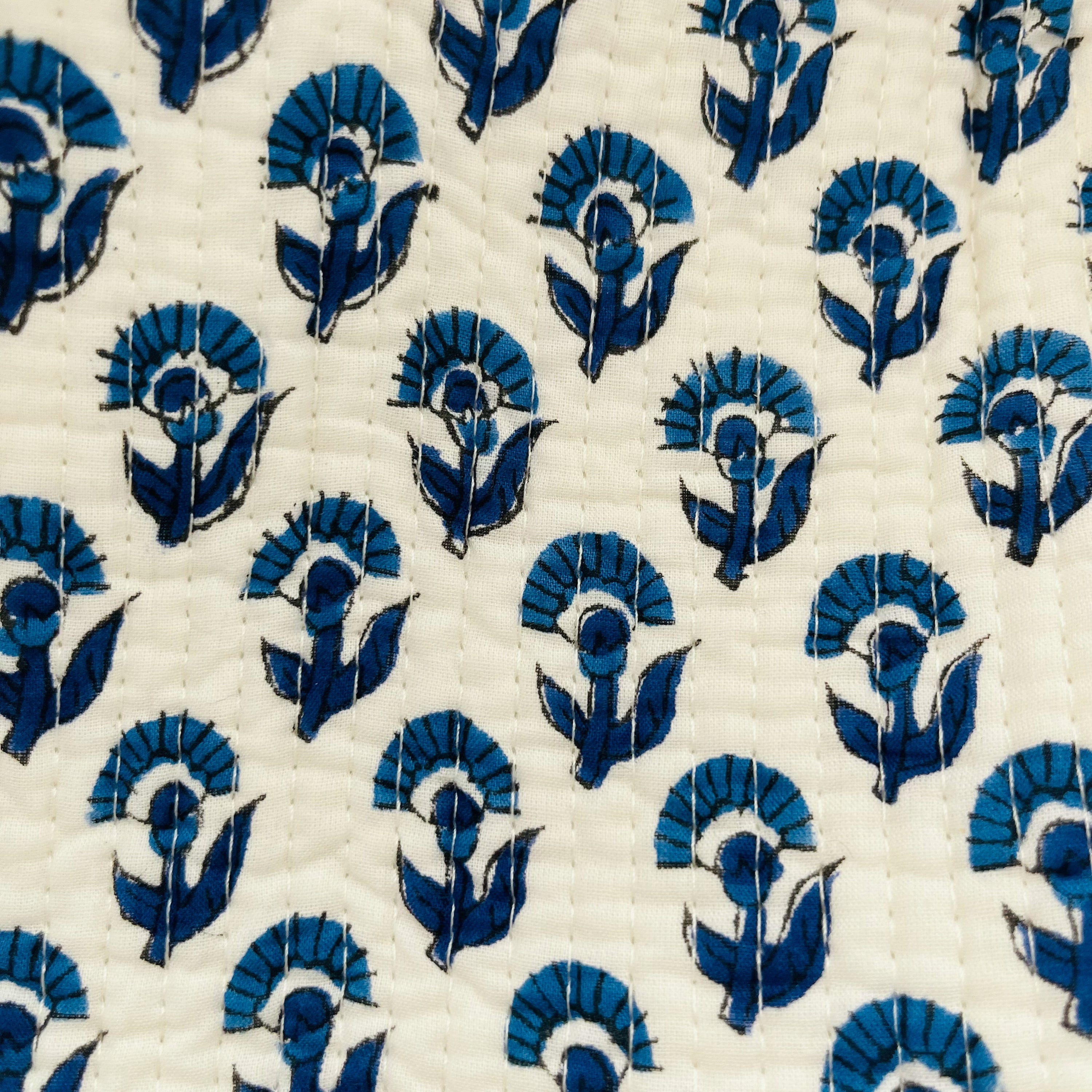COTTON WASH BAG - BLUE BUTI