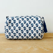 WASH BAG + MAKE UP POUCH SET - BLUE FLOWER