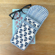 COTTON GLASSES CASE - BLUE BUTI