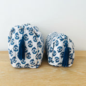 WASH BAG + MAKE UP POUCH SET - BLUE FLOWER