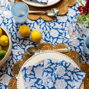 THICKER WEAVE NAPKINS - COBALT BLUE FLORAL