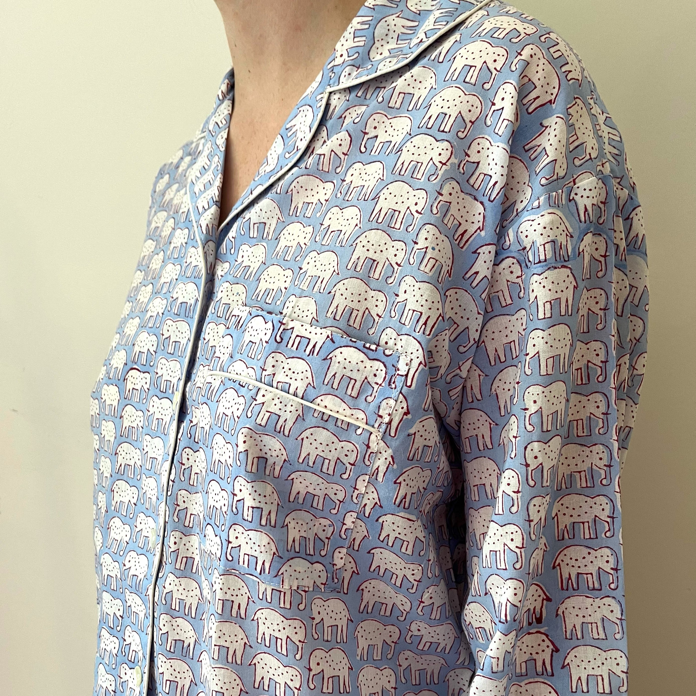 COTTON PYJAMAS - BLUE ELEPHANT
