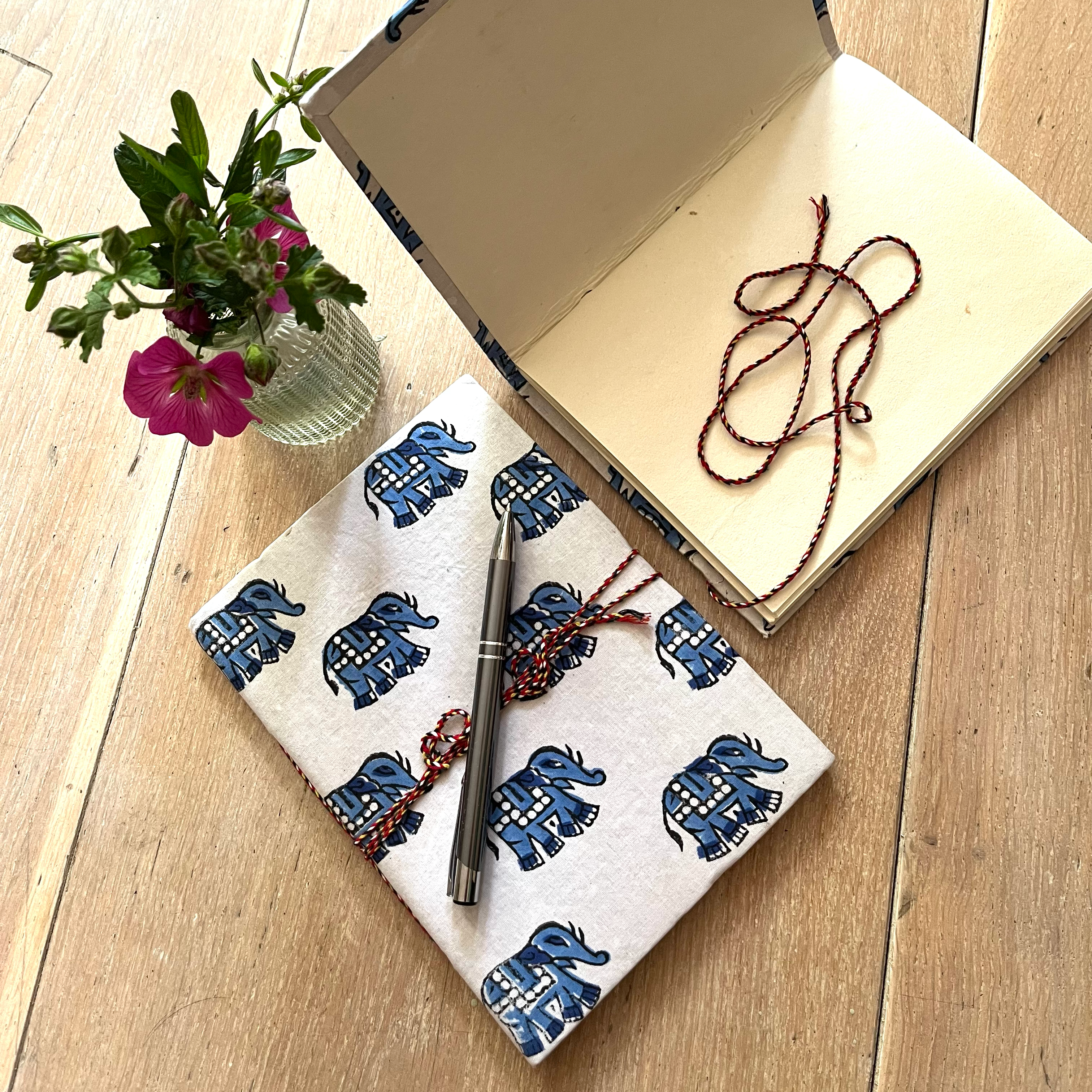 HAND MADE NOTEBOOK - BLUE ELEPHANT