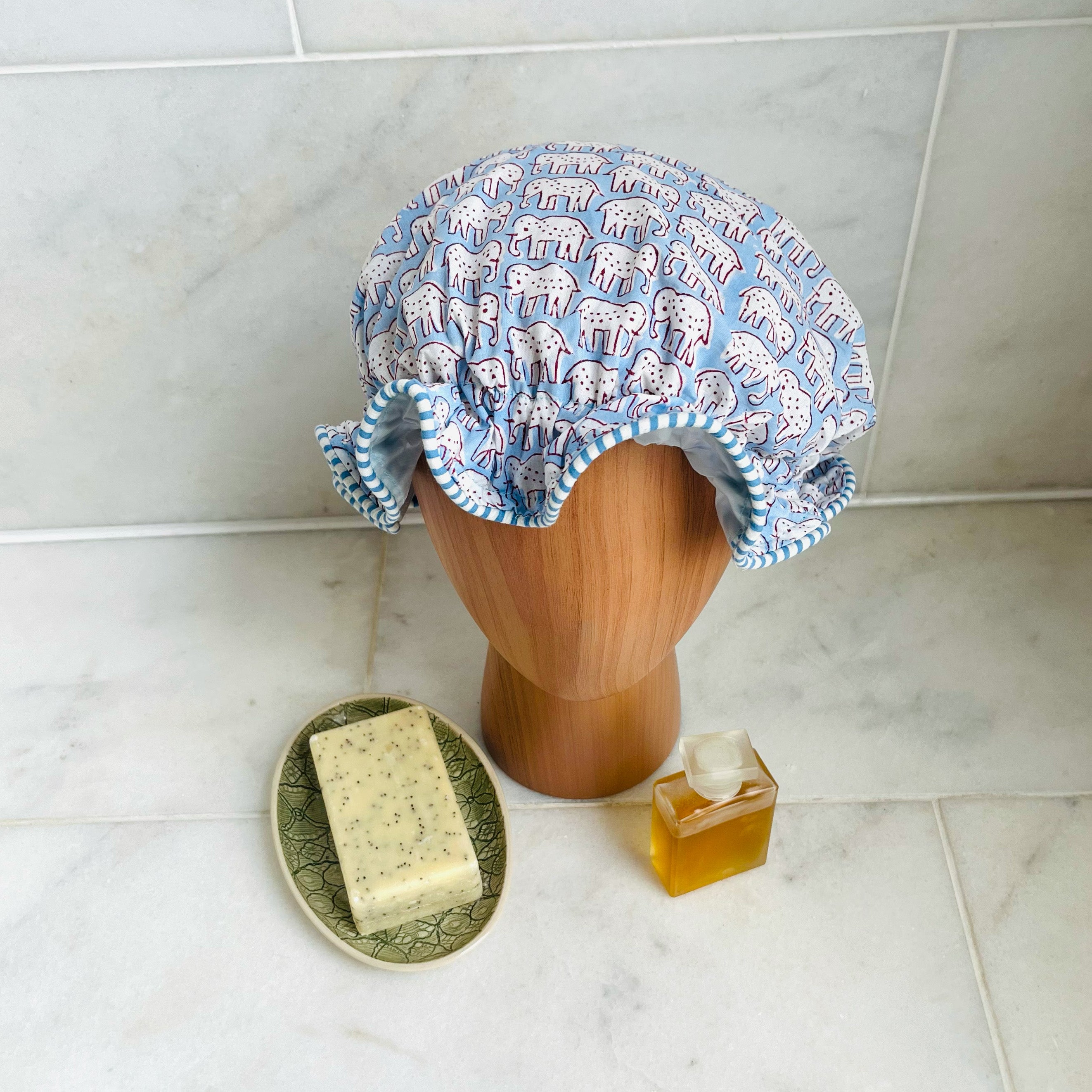 SHOWER CAP - BLUE ELEPHANT