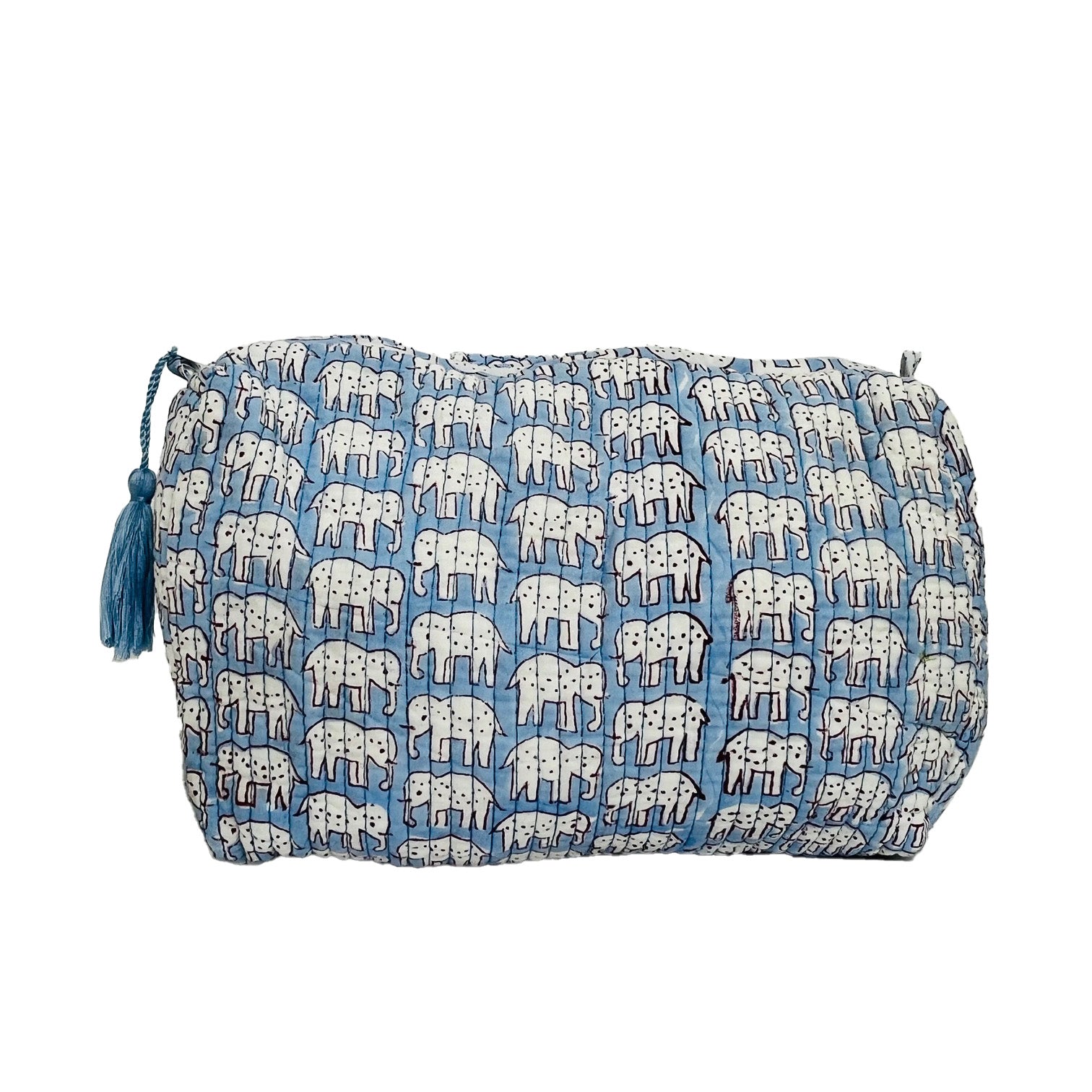 COTTON WASH BAG - BLUE ELEPHANT