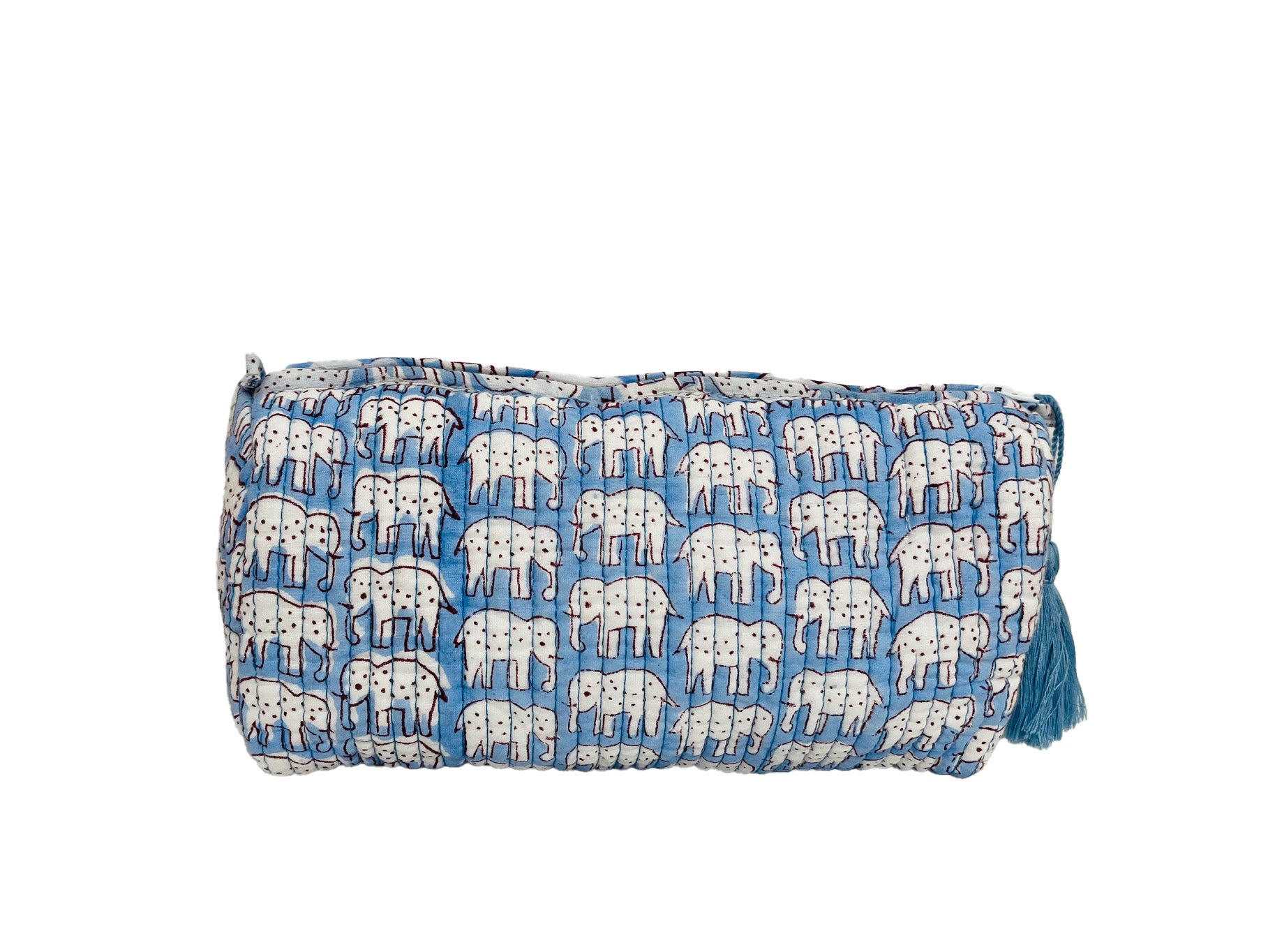 COTTON WASH BAG - BLUE ELEPHANT