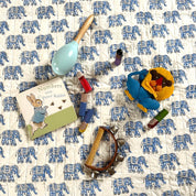 ORGANIC COTTON BABY QUILT - BLUE ELEPHANT