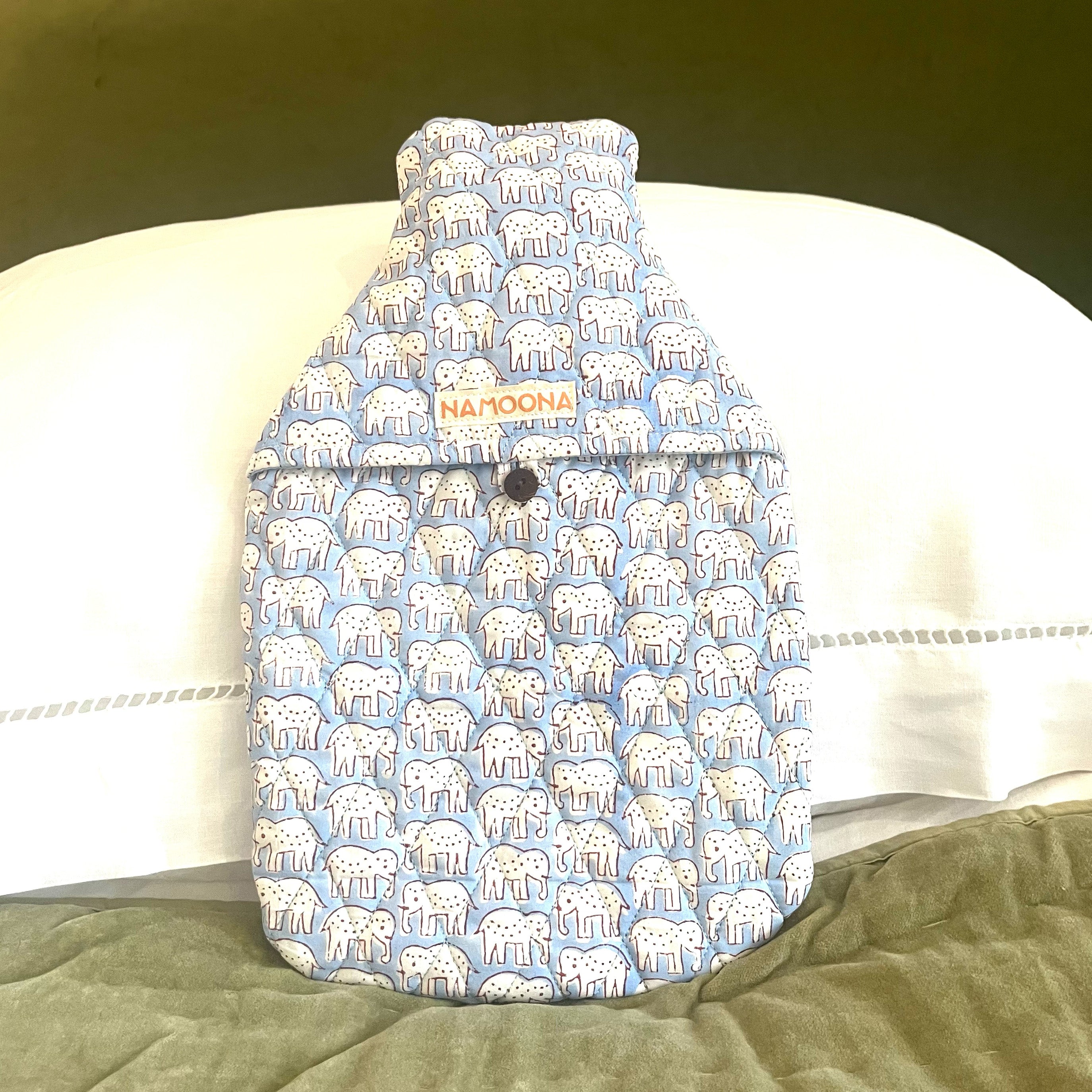 HOT WATER BOTTLE -  BLUE ELEPHANT